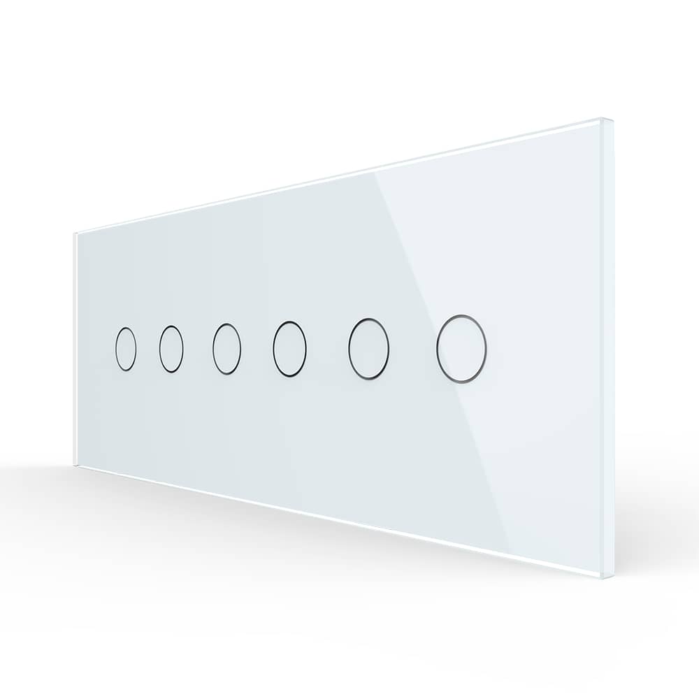 Intrerupator Dublu + Dublu + Dublu cu Touch LIVOLO cu Rama Din Sticla, Standard Italian, 6M
