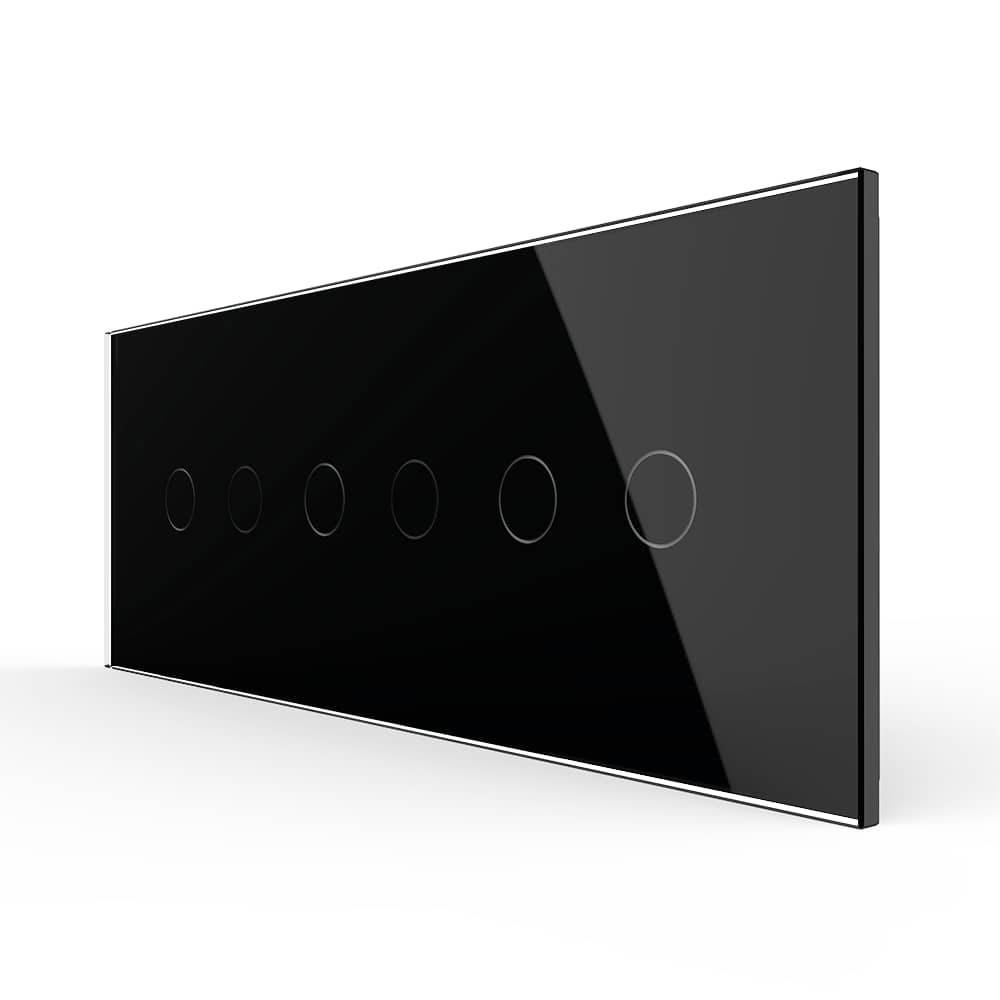 Intrerupator Dublu + Dublu + Dublu cu Touch LIVOLO cu Rama Din Sticla, Standard Italian, 6M