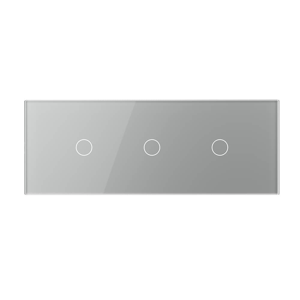 Intrerupator Simplu + Simplu + Simplu cu Touch LIVOLO cu Rama Din Sticla, Standard Italian, 6M — imaginea 2