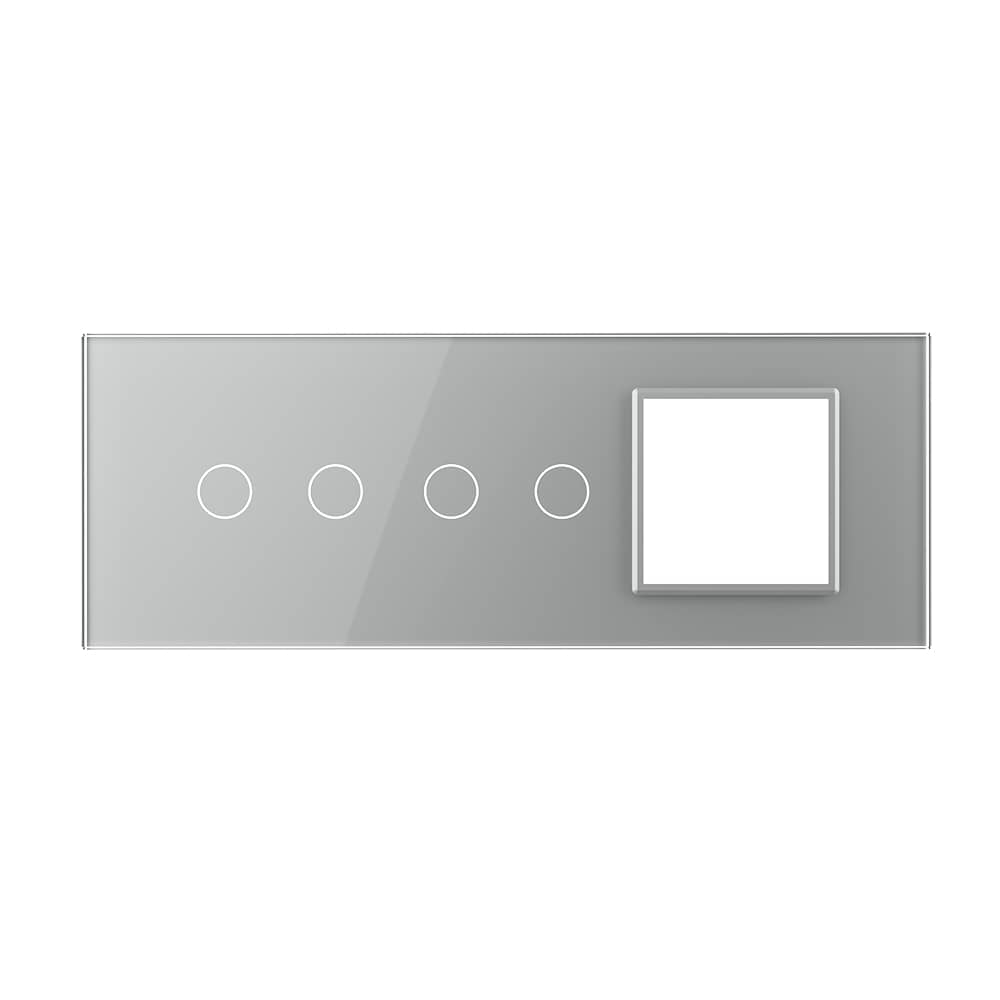 Panou Intrerupator Dublu + Dublu cu Priza LIVOLO din Sticla, Standard Italian - 6/7M — imaginea 2