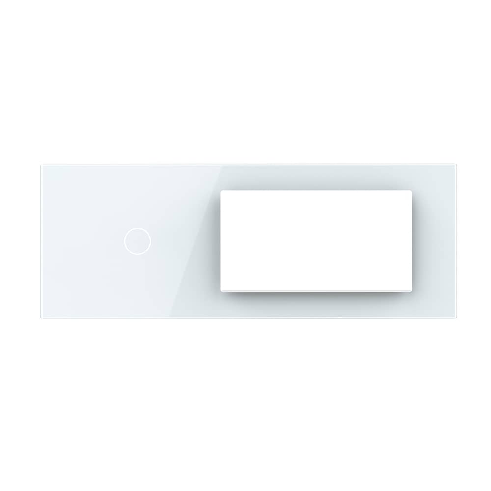 Panou Intrerupator Simplu cu 2 Prize LIVOLO din Sticla, Standard Italian - 6/7M — imaginea 2