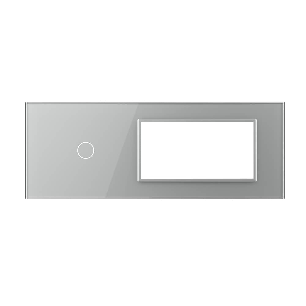Panou Intrerupator Simplu cu 2 Prize LIVOLO din Sticla, Standard Italian - 6/7M — imaginea 2