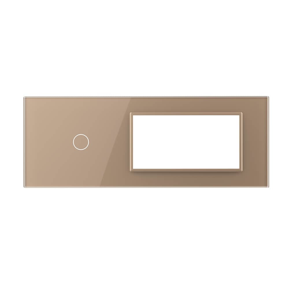 Panou Intrerupator Simplu cu 2 Prize LIVOLO din Sticla, Standard Italian - 6/7M — imaginea 2