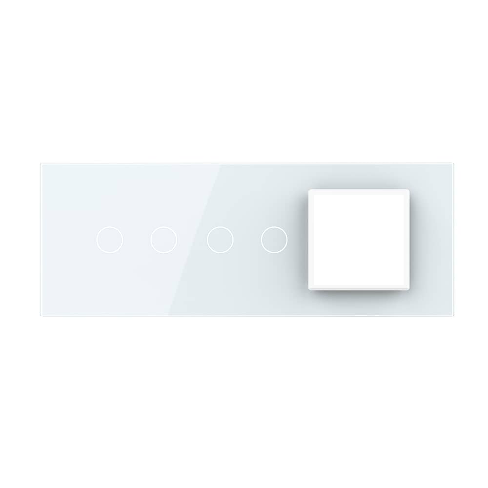 Panou Intrerupator Dublu + Dublu cu Priza LIVOLO din Sticla, Standard Italian - 6/7M — imaginea 2