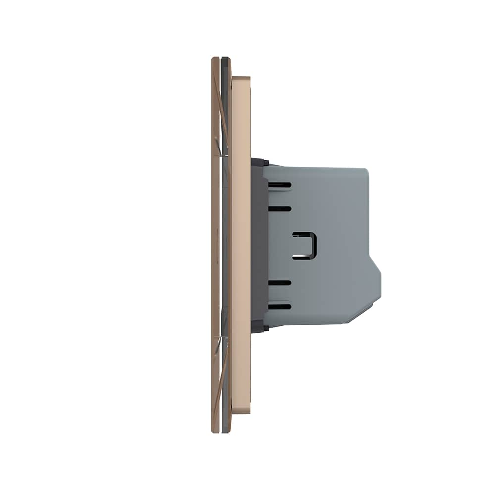 Intrerupator Dublu + Dublu + Dublu cu Touch LIVOLO cu Rama Din Sticla, Standard Italian, 6M — imaginea 3