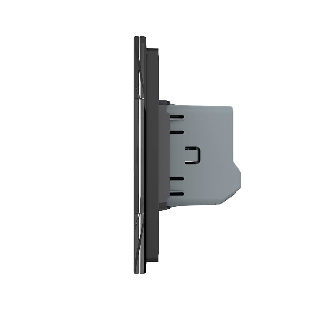 Intrerupator Simplu + Simplu + Simplu cu Touch LIVOLO cu Rama Din Sticla, Standard Italian, 6M — imaginea 3