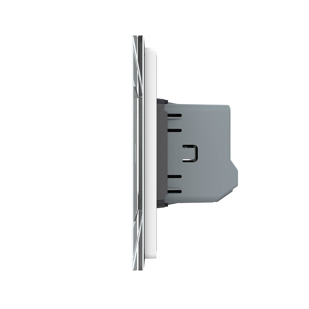 Intrerupator Dublu + Dublu cu Touch LIVOLO cu Rama Din Sticla, Standard Italian, 4M — imaginea 3