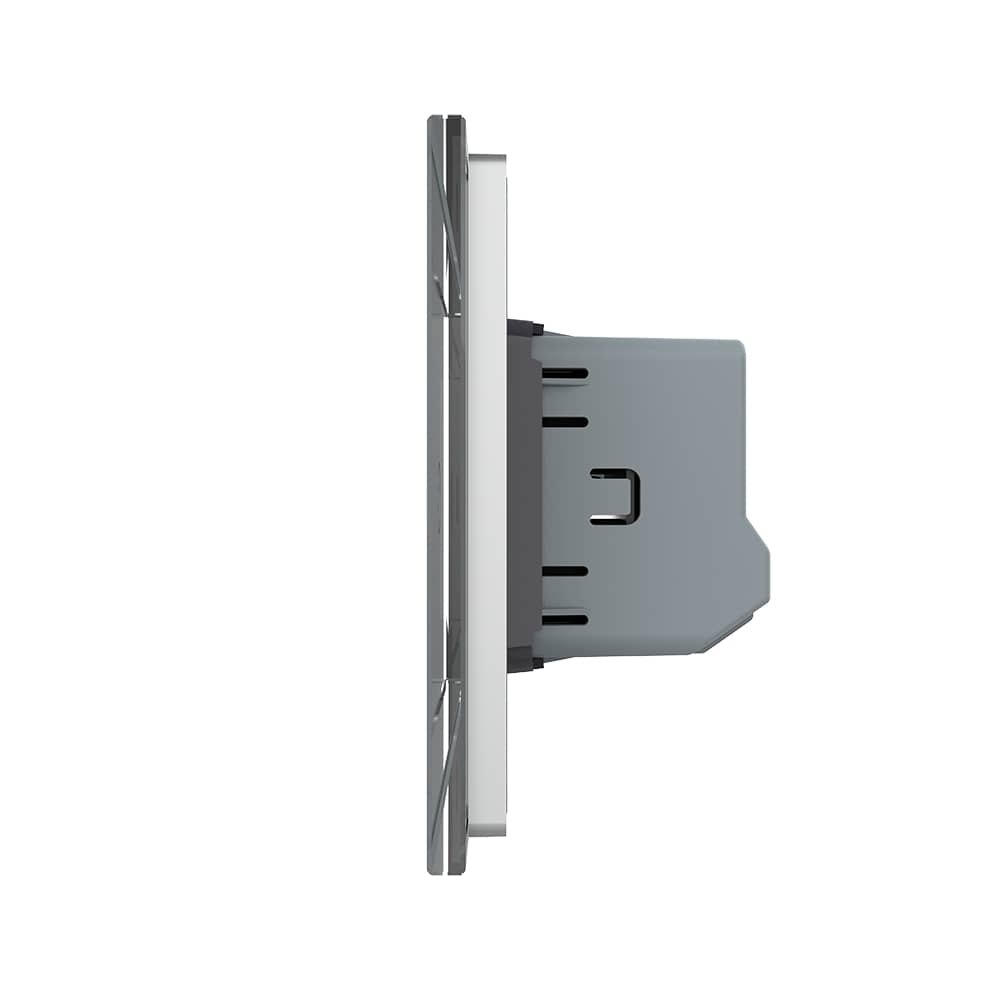 Intrerupator Simplu + Dublu cu Touch LIVOLO cu Rama Din Sticla, Standard Italian, 4M — imaginea 3