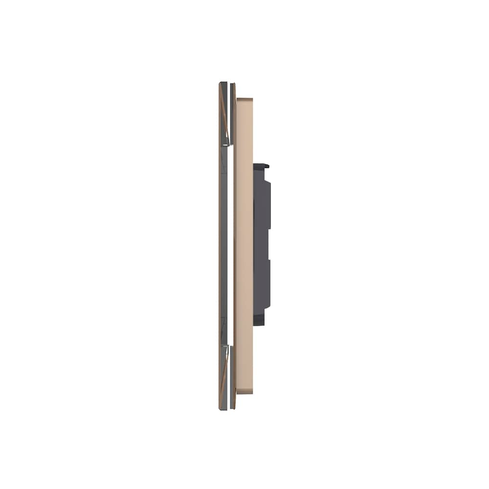 Panou Intrerupator Dublu + Dublu cu Priza LIVOLO din Sticla, Standard Italian - 6/7M — imaginea 3