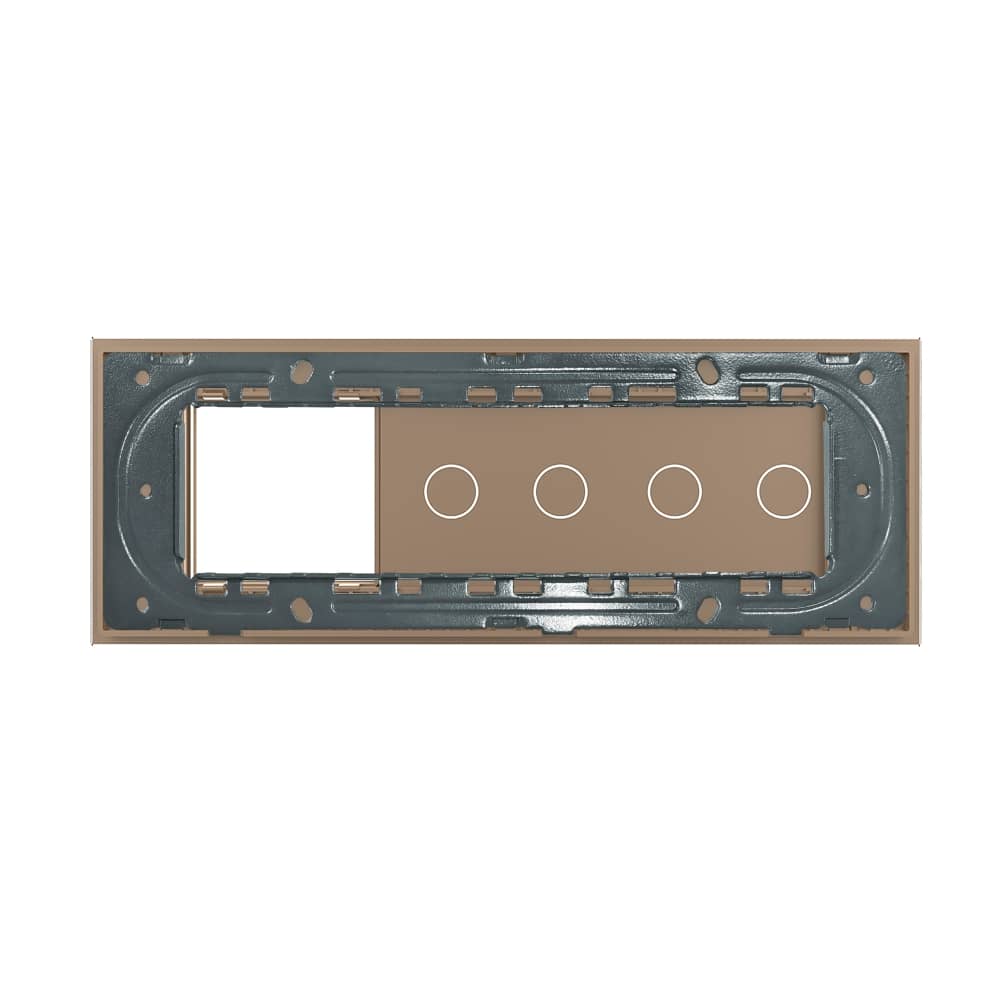 Panou Intrerupator Dublu + Dublu cu Priza LIVOLO din Sticla, Standard Italian - 6/7M — imaginea 4
