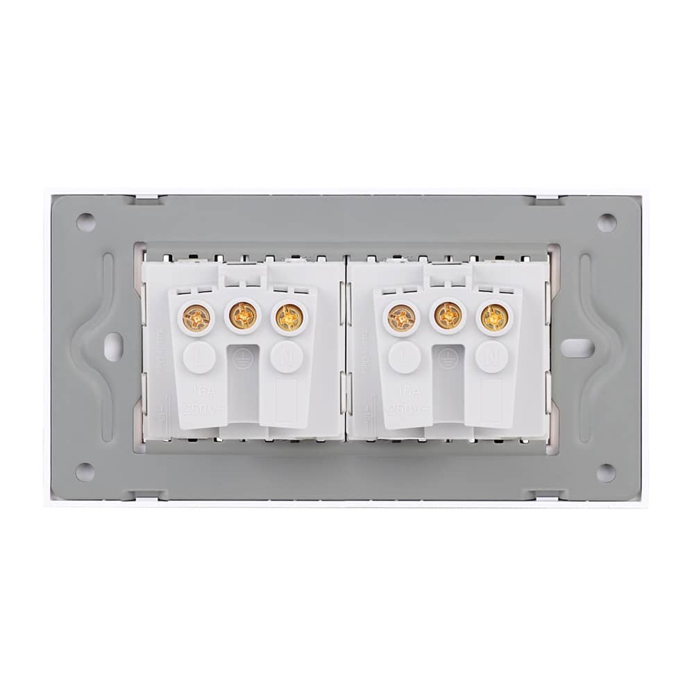 Priza Dubla cu Rama din Sticla LUXION, Standard Italian, 4M — imaginea 4