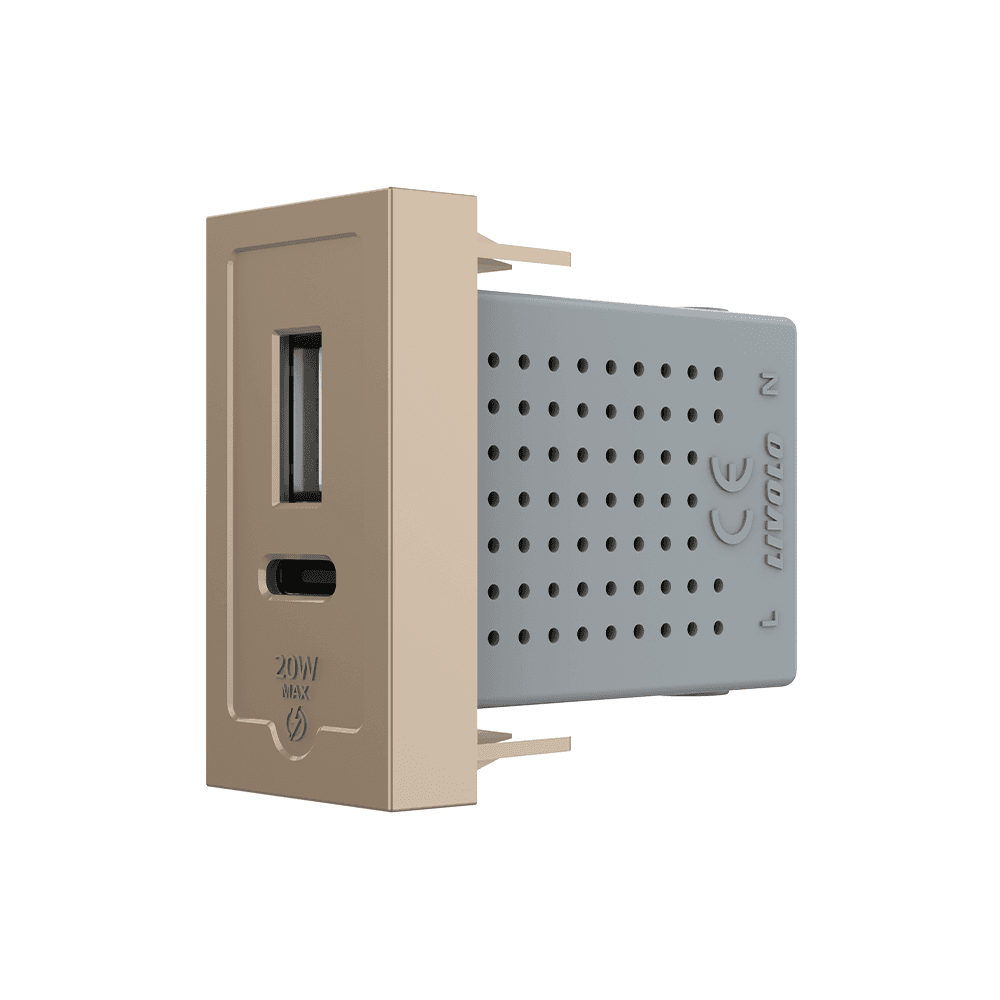 Modul Priza USB-A + USB-C, 20W LIVOLO