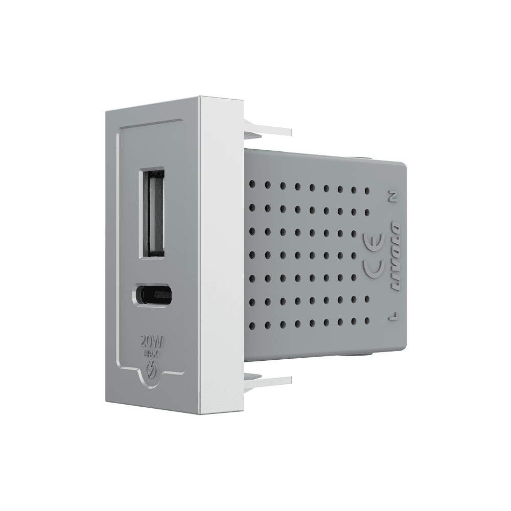 Modul Priza USB-A + USB-C, 20W LIVOLO