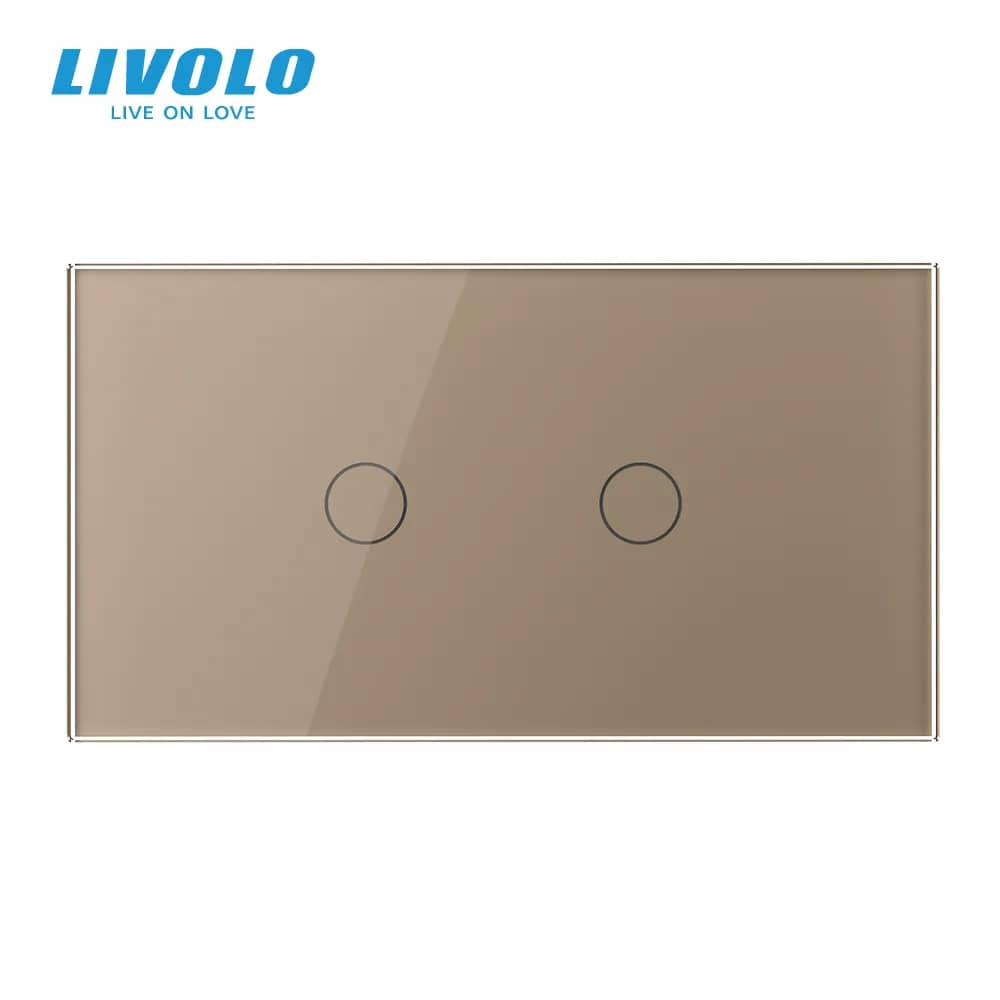 Panou intrerupator dublu cu touch Livolo din sticla, standard Italian - Serie noua — imaginea 6