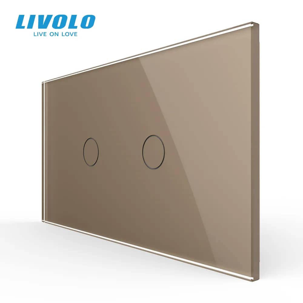 Panou intrerupator dublu cu touch Livolo din sticla, standard Italian - Serie noua — imaginea 5