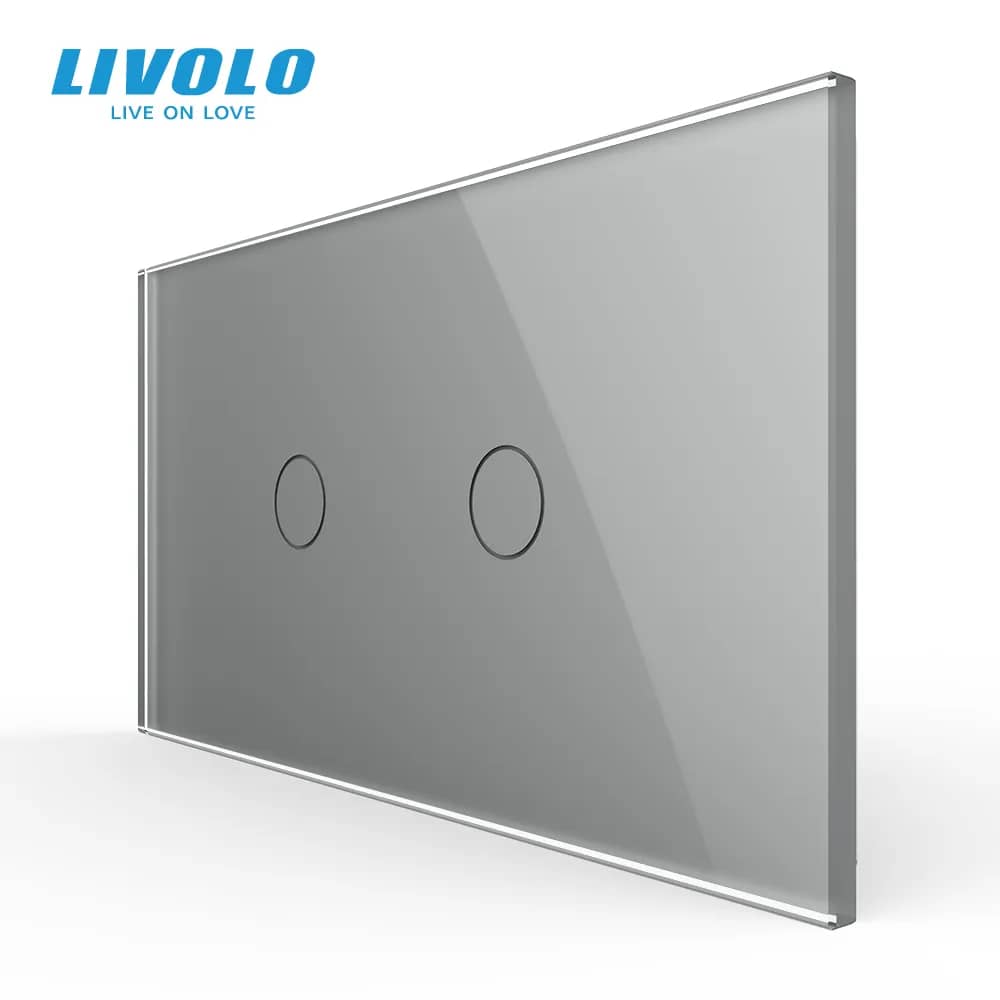 Panou intrerupator dublu cu touch Livolo din sticla, standard Italian - Serie noua — imaginea 5
