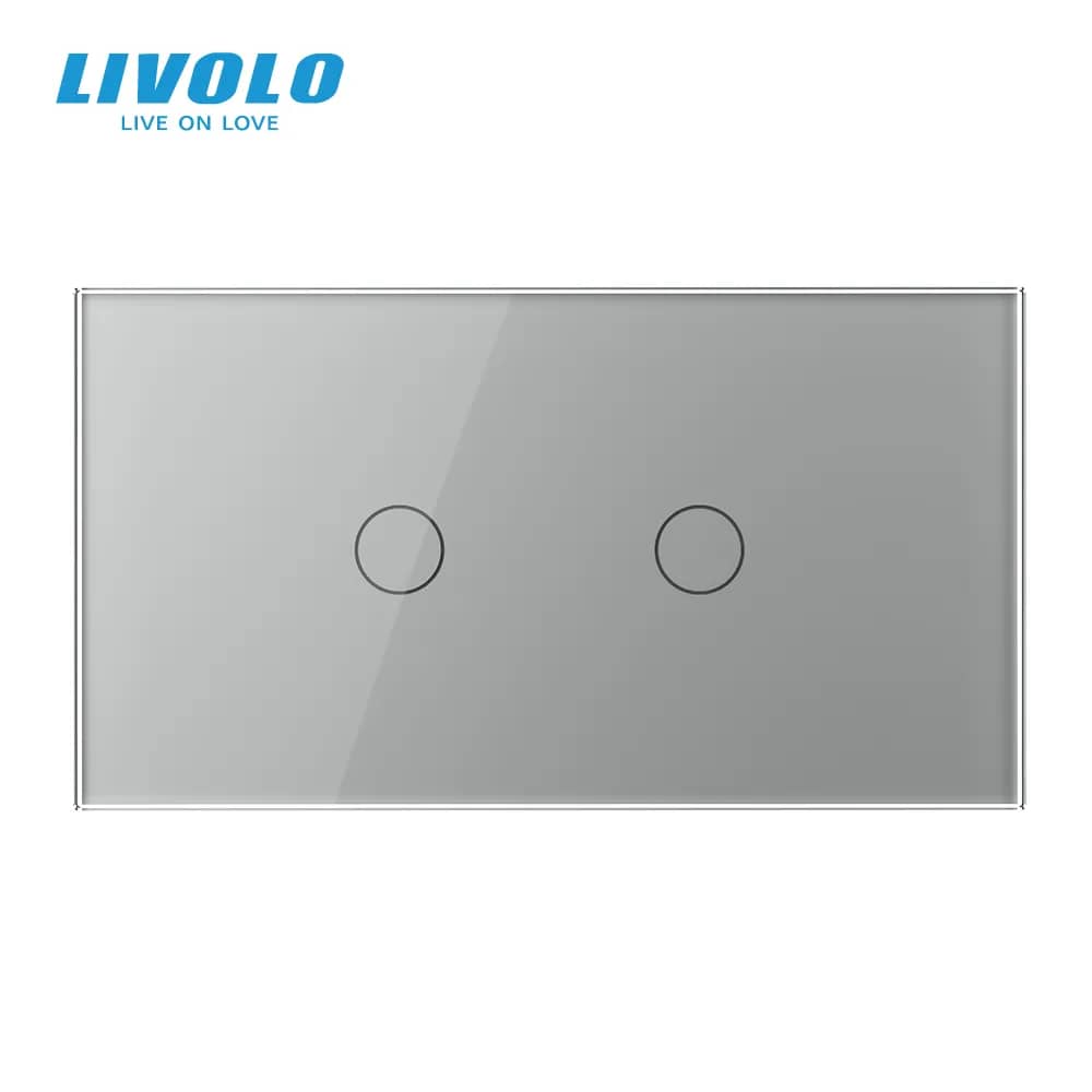 Panou intrerupator dublu cu touch Livolo din sticla, standard Italian - Serie noua — imaginea 6