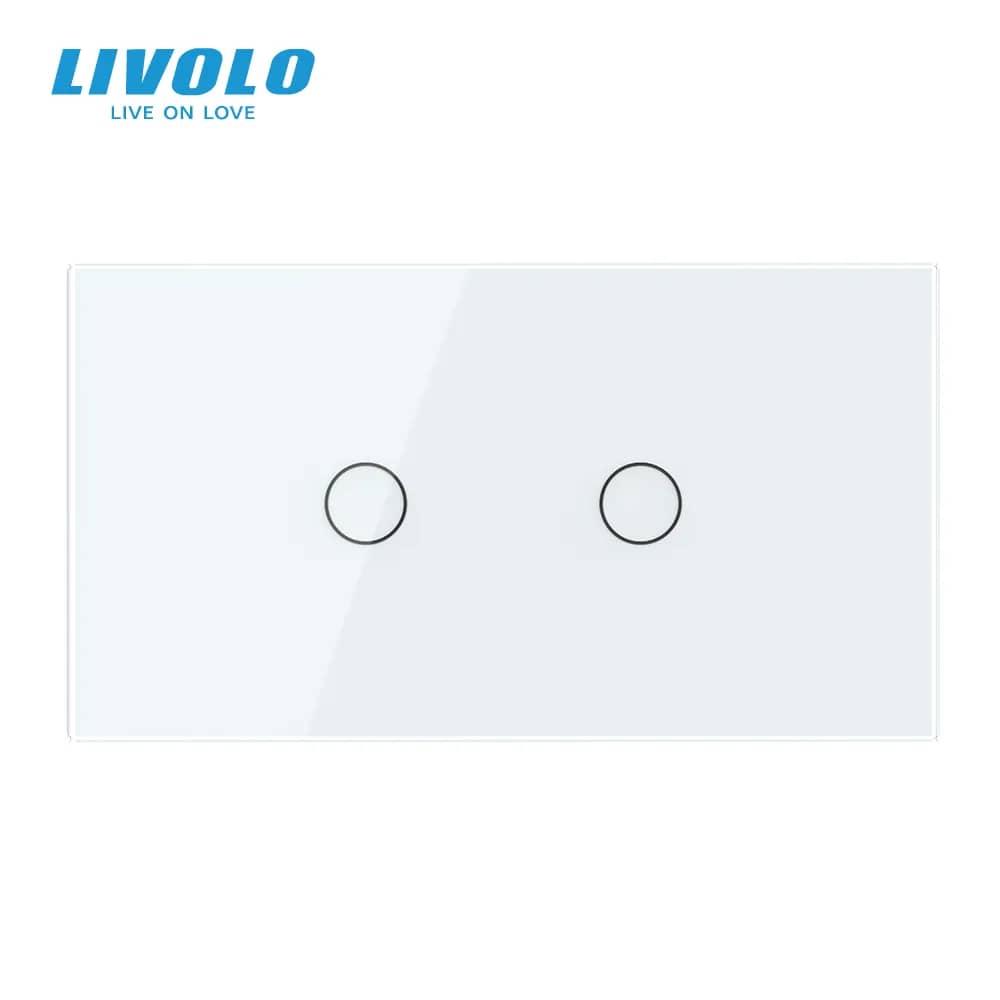 Panou intrerupator dublu cu touch Livolo din sticla, standard Italian - Serie noua — imaginea 6