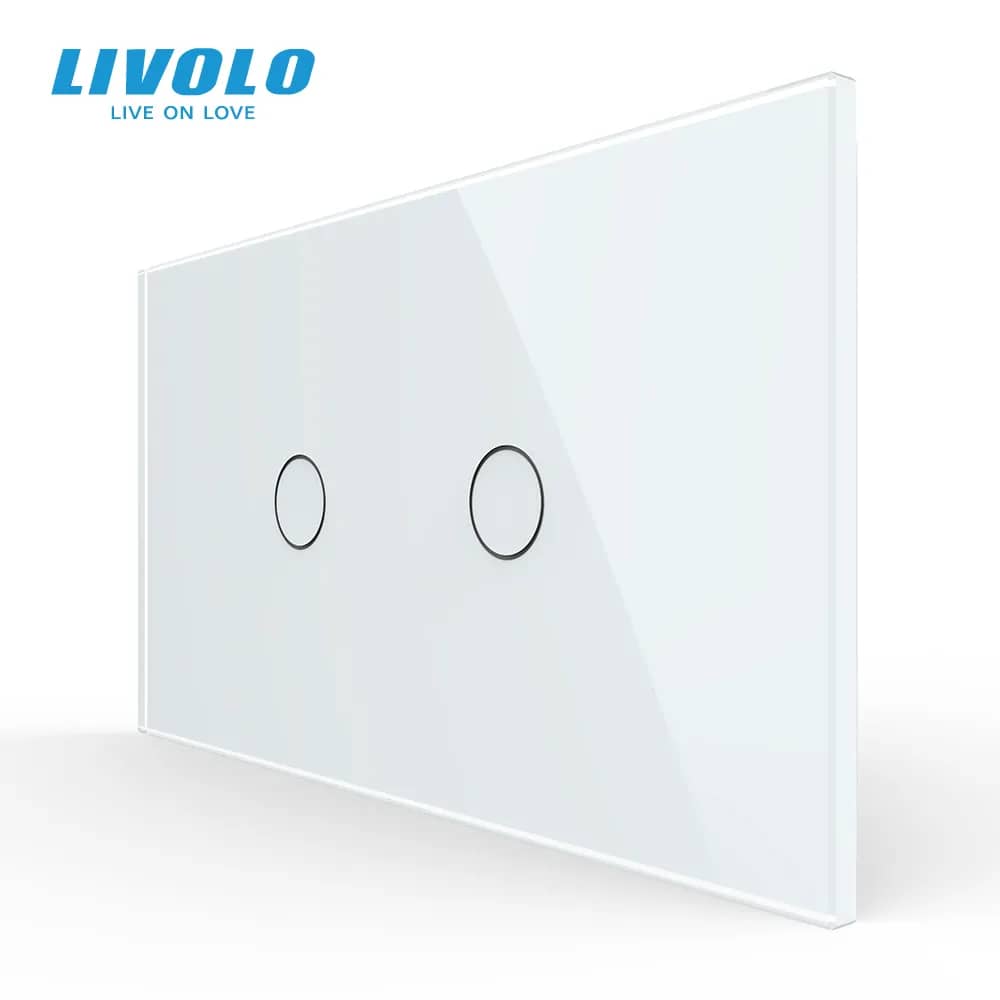 Panou intrerupator dublu cu touch Livolo din sticla, standard Italian - Serie noua — imaginea 5