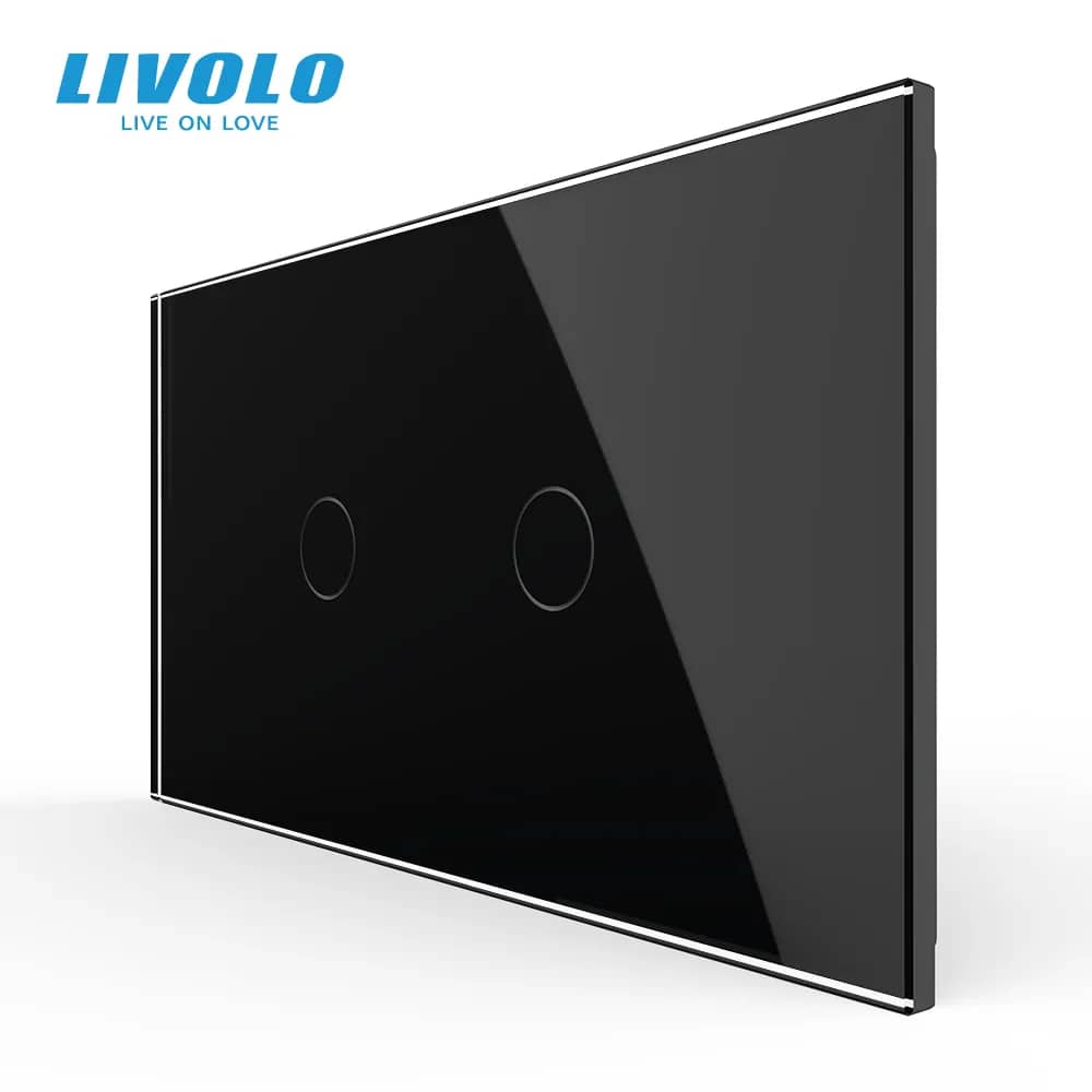 Panou intrerupator dublu cu touch Livolo din sticla, standard Italian - Serie noua — imaginea 5