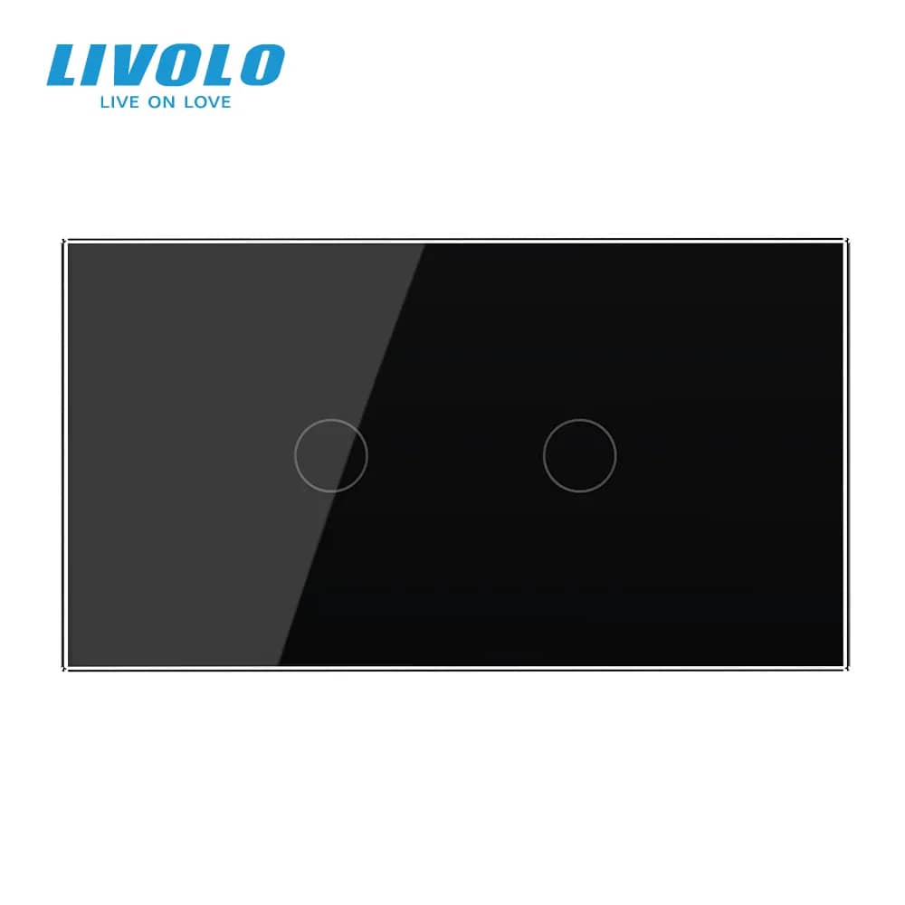 Panou intrerupator dublu cu touch Livolo din sticla, standard Italian - Serie noua — imaginea 6