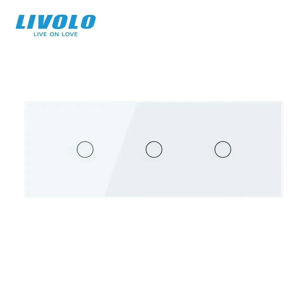 Panou intrerupator triplu cu touch Livolo din sticla, standard Italian - Serie noua — imaginea 6