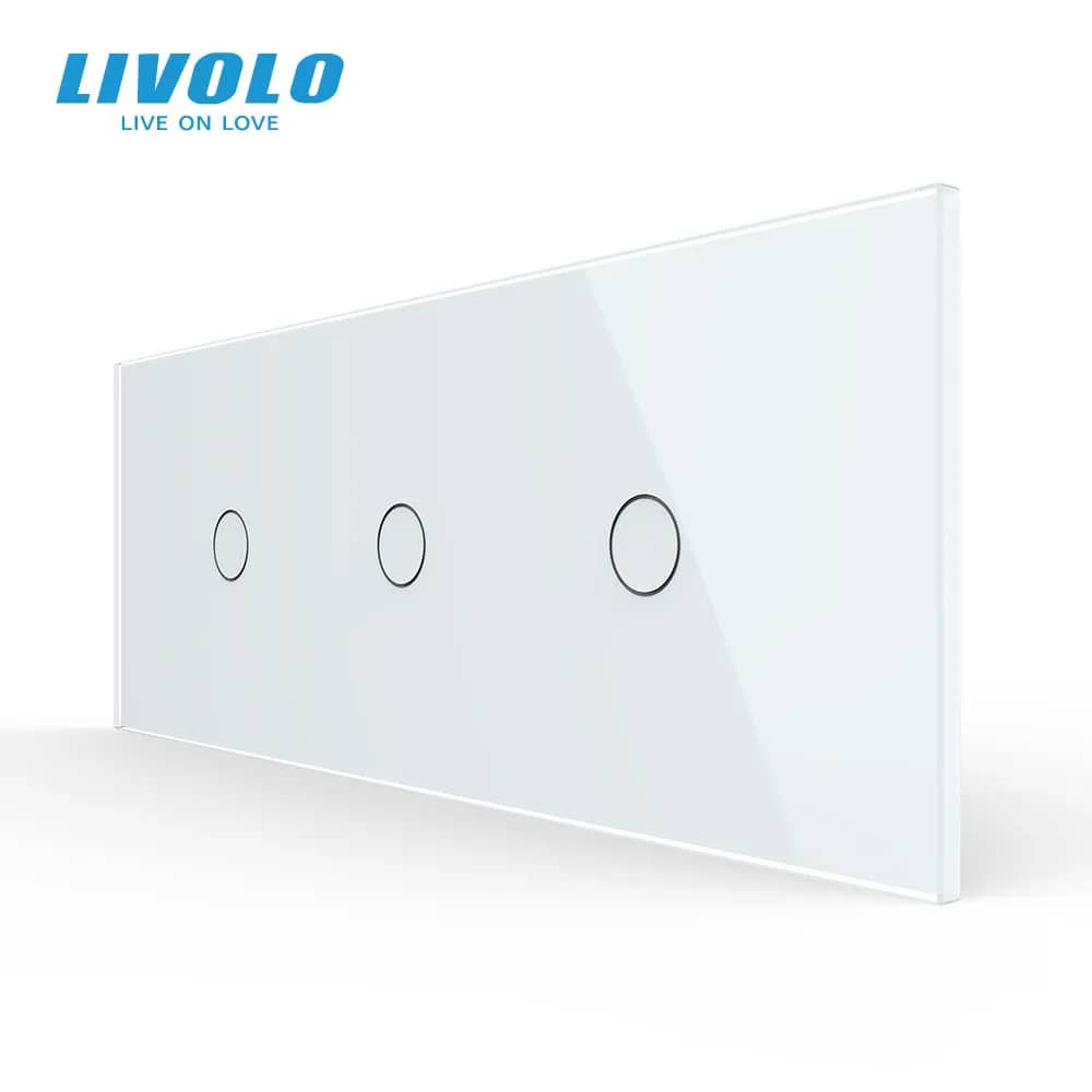 Panou intrerupator triplu cu touch Livolo din sticla, standard Italian - Serie noua — imaginea 5