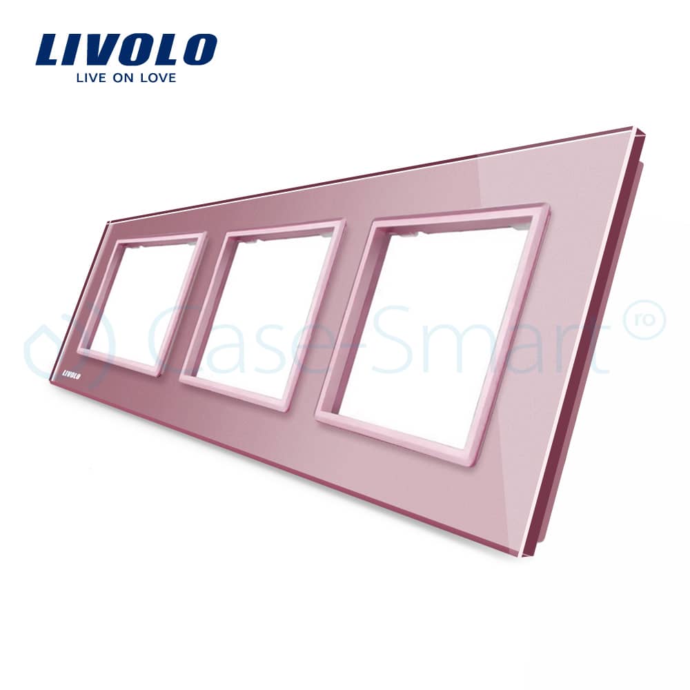 Rama priza tripla Livolo din sticla — imaginea 2