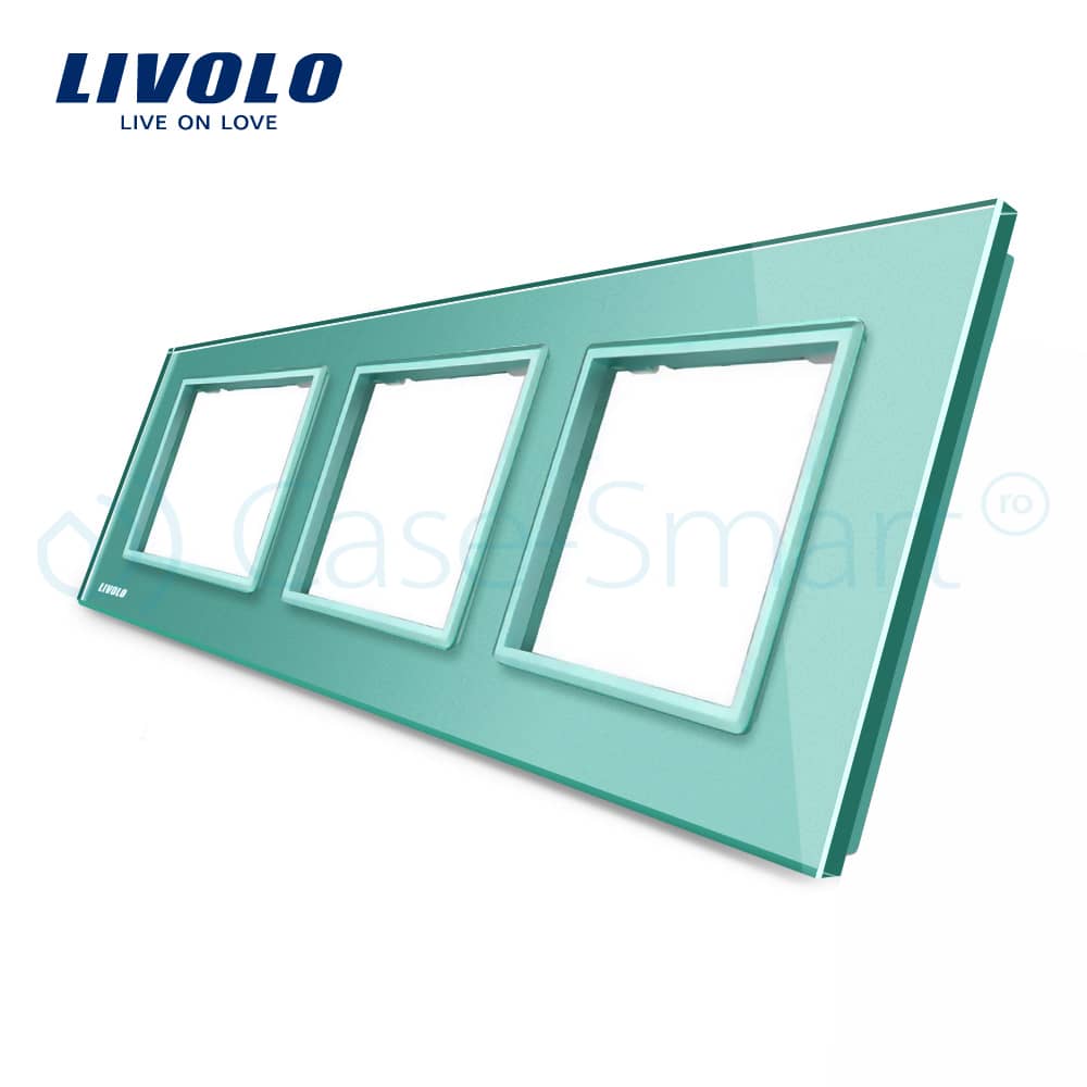 Rama priza tripla Livolo din sticla — imaginea 2