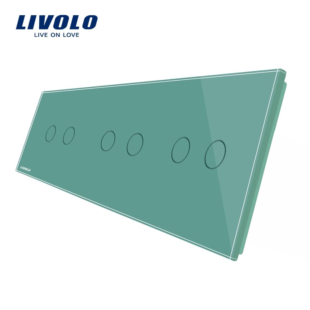 Panou intrerupator dublu+dublu+dublu cu touch Livolo din sticla — imaginea 2