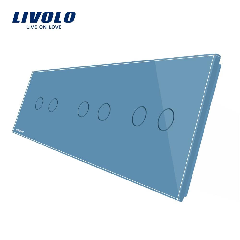 Panou intrerupator dublu+dublu+dublu cu touch Livolo din sticla — imaginea 2