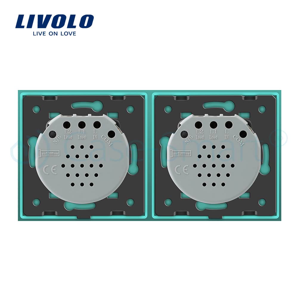 Intrerupator simplu + simplu cu touch Livolo din sticla — imaginea 3