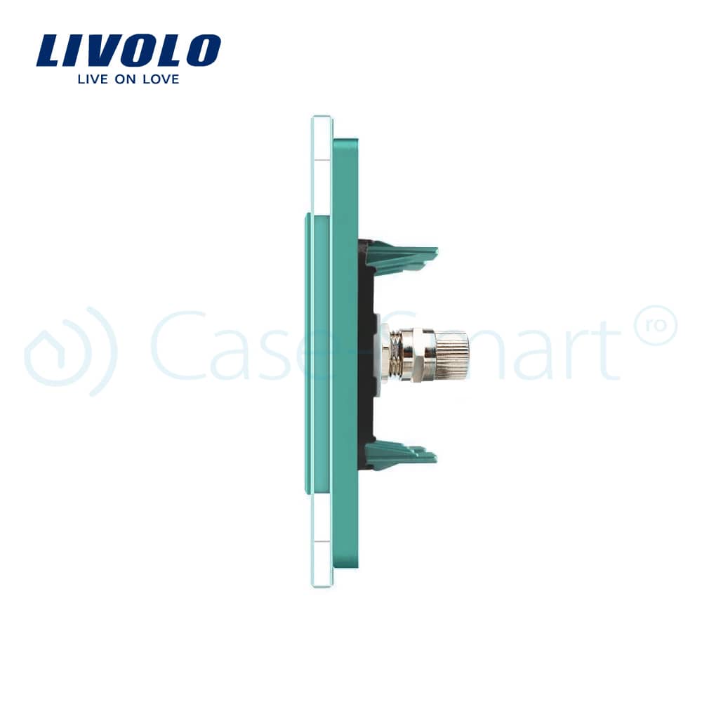 Priza simpla TV Livolo cu rama din sticla — imaginea 3