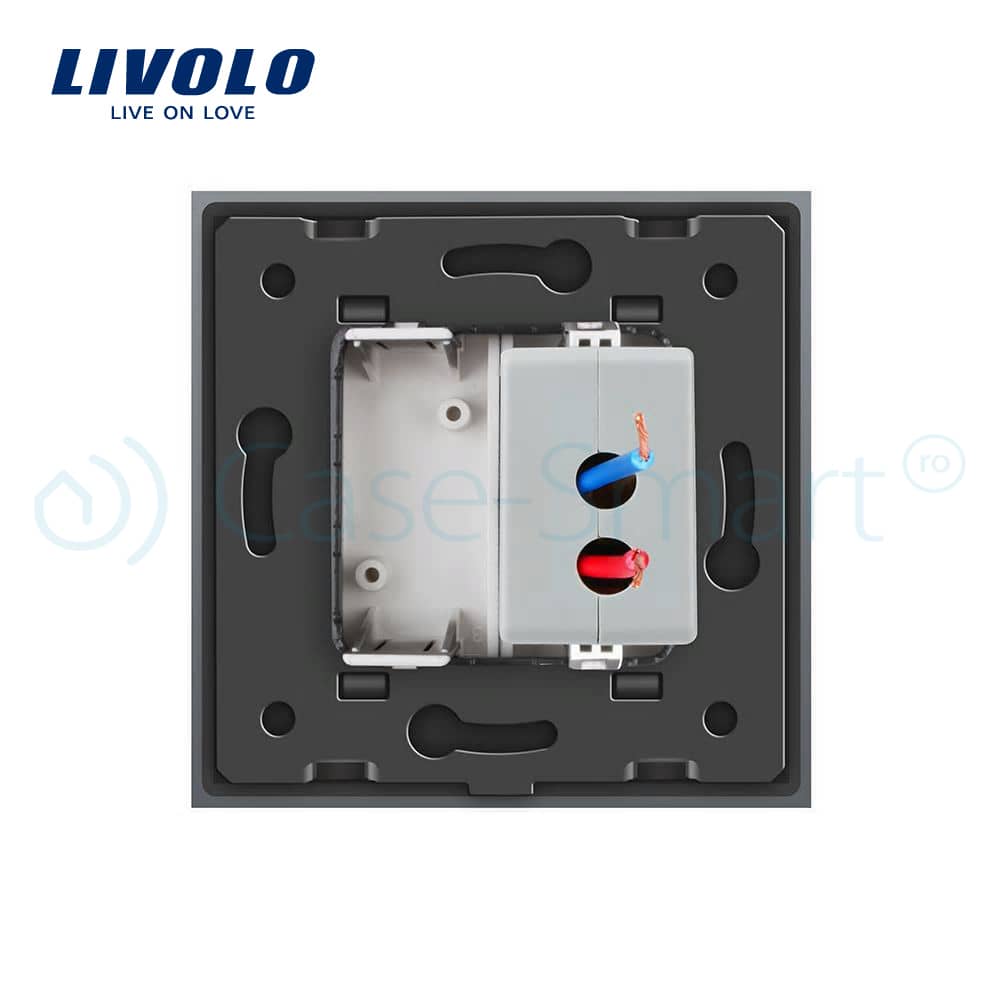 Priza USB Livolo cu rama din sticla — imaginea 4