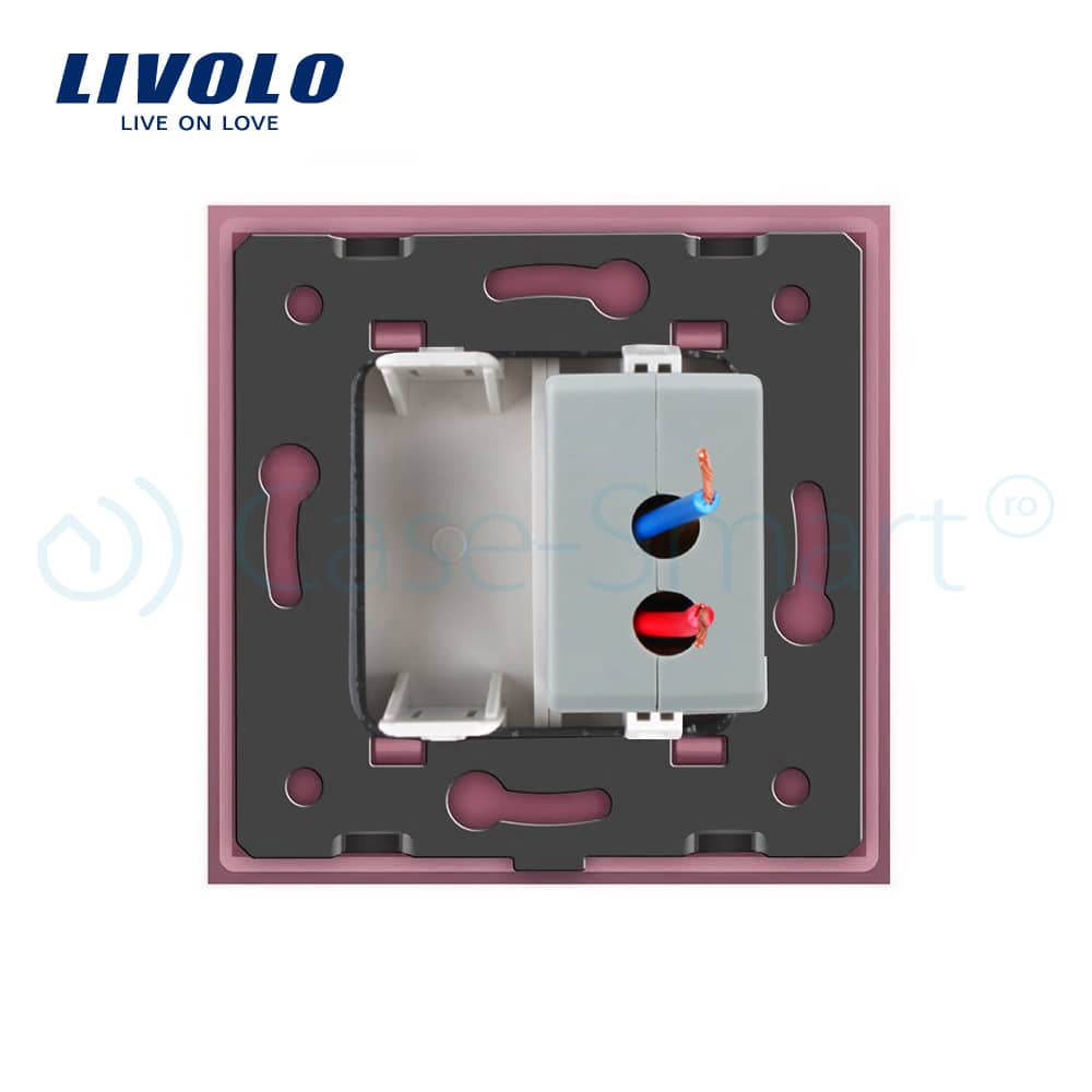 Priza USB Livolo cu rama din sticla — imaginea 4