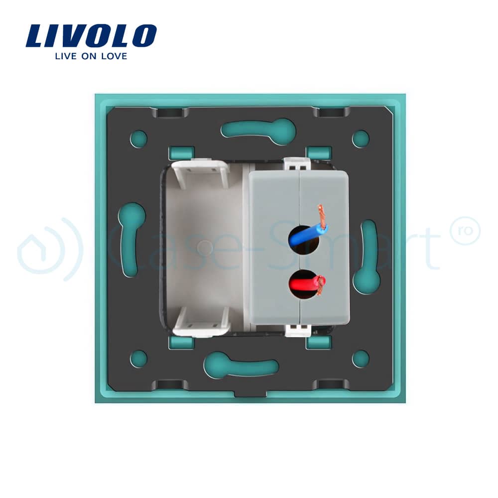 Priza USB Livolo cu rama din sticla — imaginea 4
