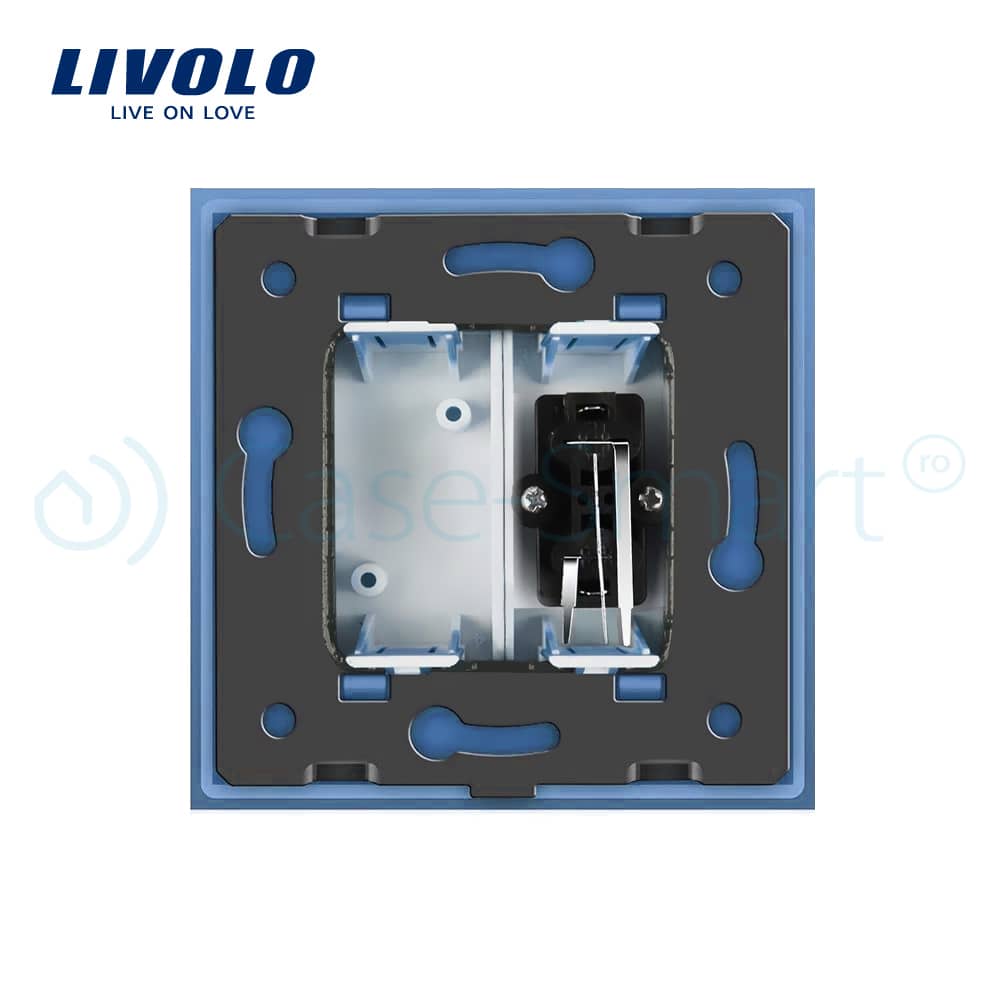Priza simpla audio Livolo cu rama din sticla — imaginea 4