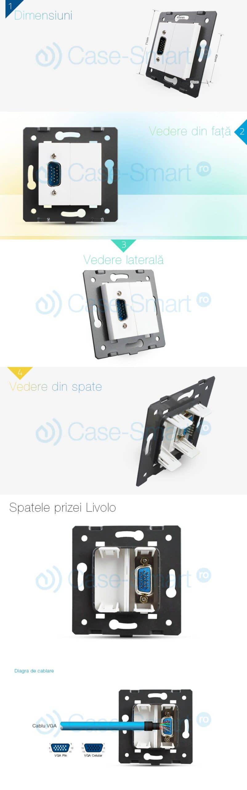 Priza cu mufa VGA mama Livolo — imaginea 2