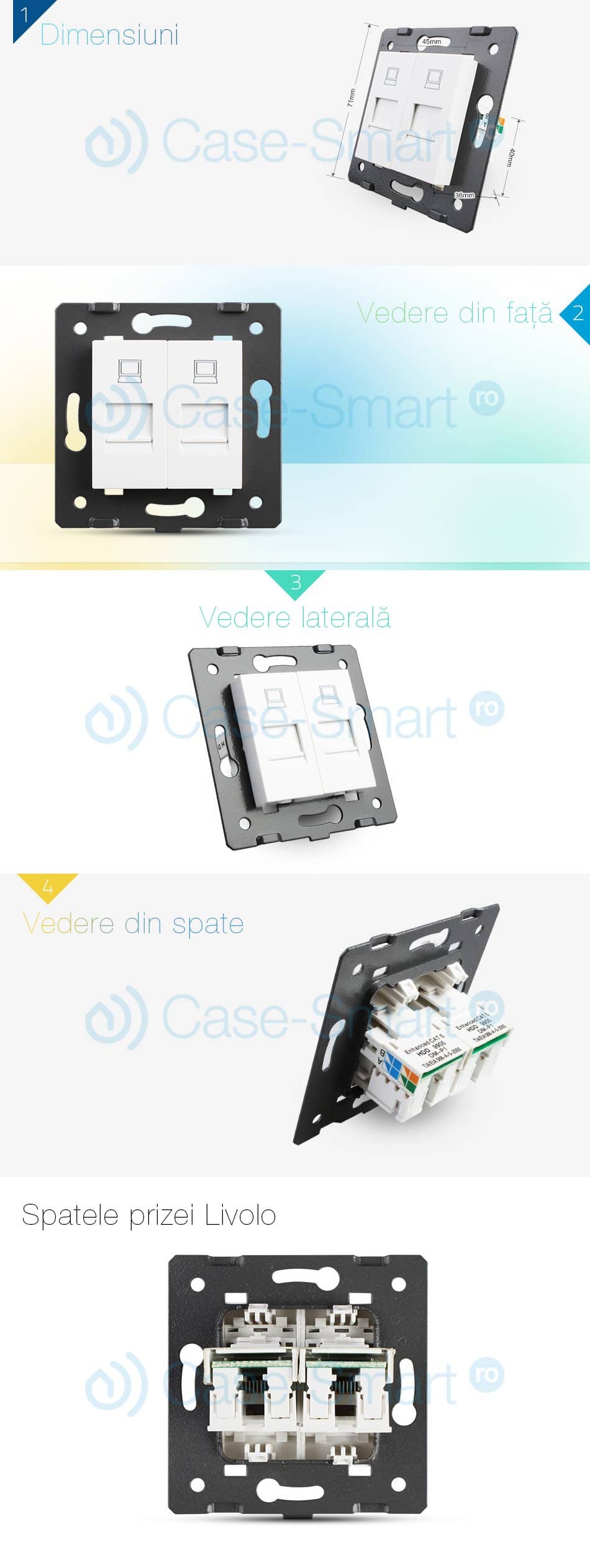 Priza dubla internet Livolo — imaginea 2
