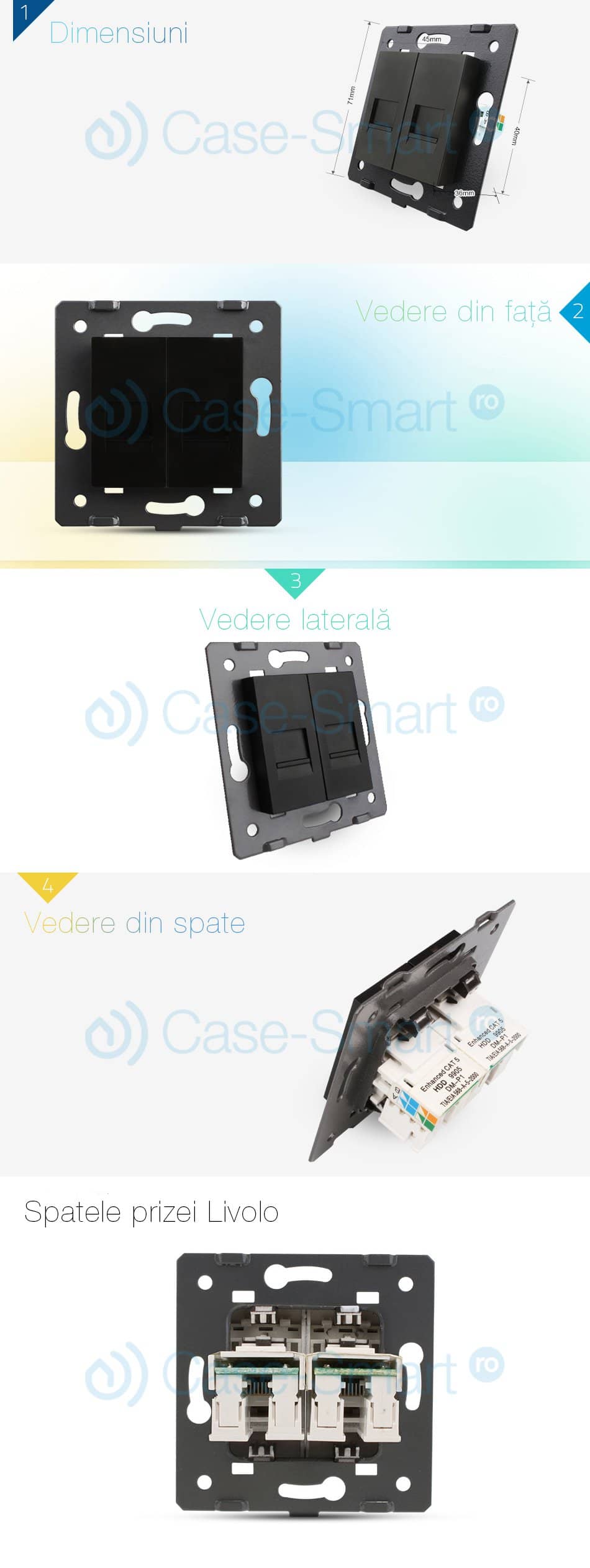 Priza dubla internet Livolo — imaginea 2