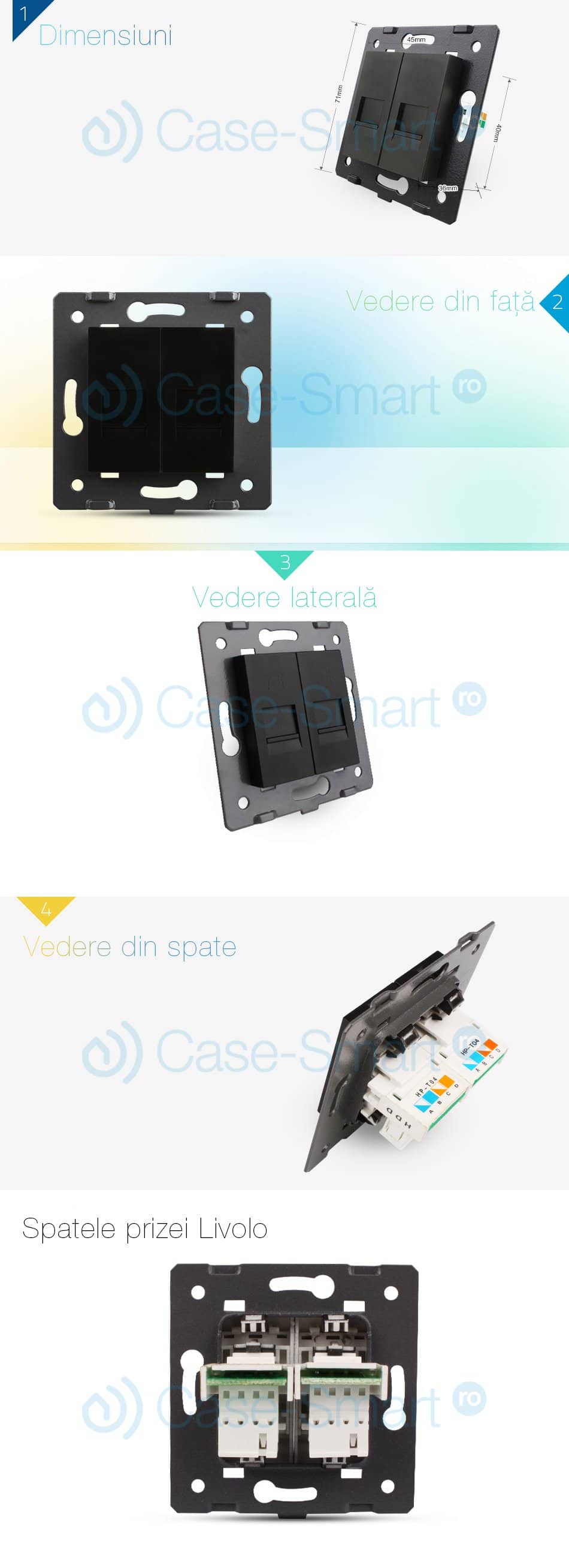 Priza dubla telefon Livolo — imaginea 2