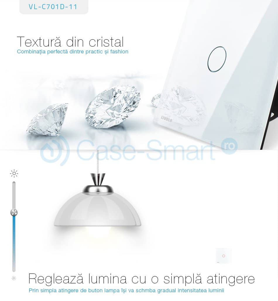 Modul intrerupator simplu cu variator cu touch LIVOLO — imaginea 6