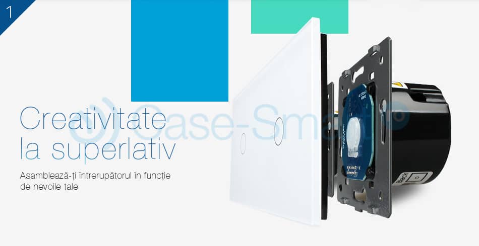 Panou intrerupator simplu+simplu cu touch Livolo din sticla — imaginea 4