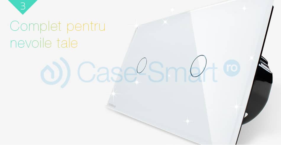 Panou intrerupator simplu+simplu cu touch Livolo din sticla — imaginea 2