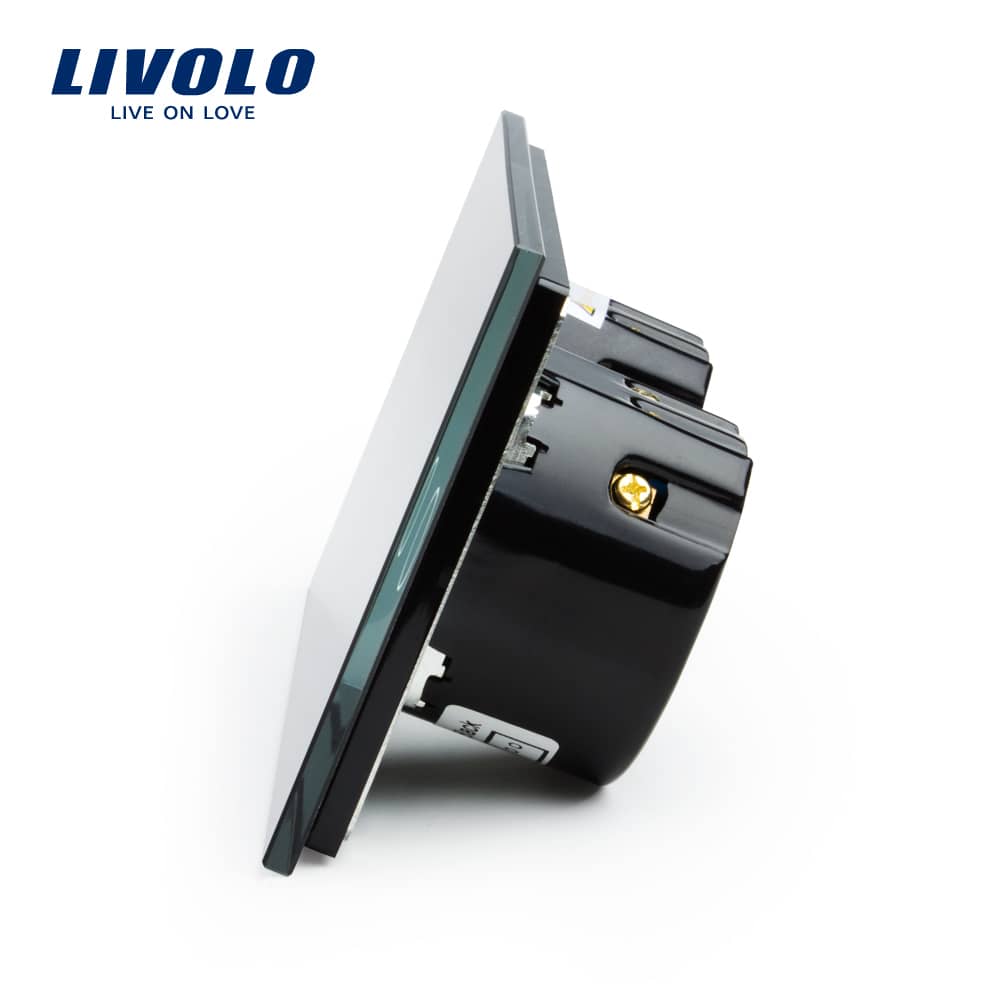 Intrerupator dublu + simplu cu touch Livolo din sticla — imaginea 3