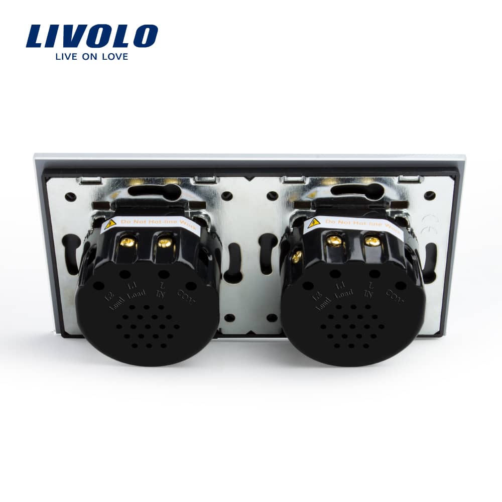 Intrerupator dublu + simplu cu touch Livolo din sticla — imaginea 4