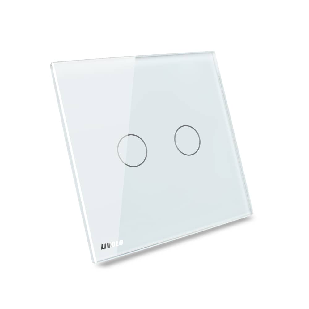 Panou intrerupator dublu cu touch Livolo din sticla — imaginea 4