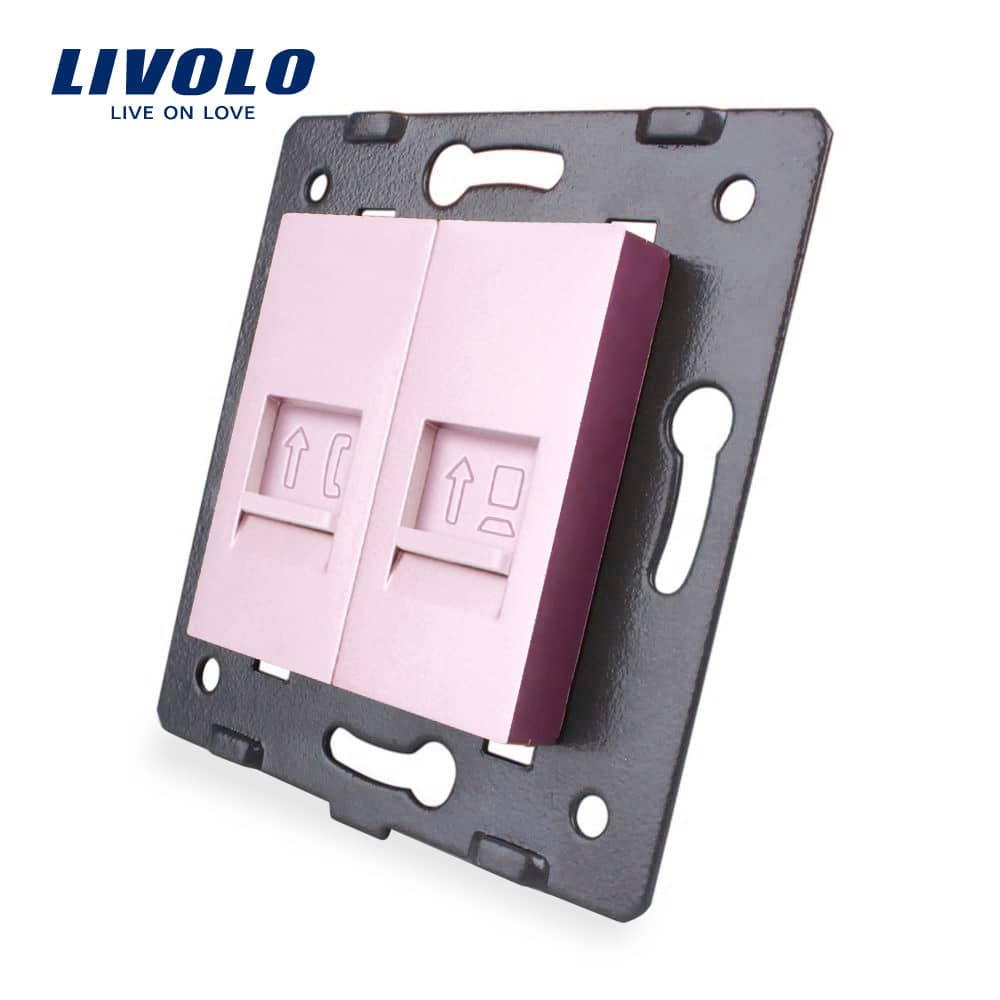 Priza dubla telefon + internet Livolo — imaginea 1
