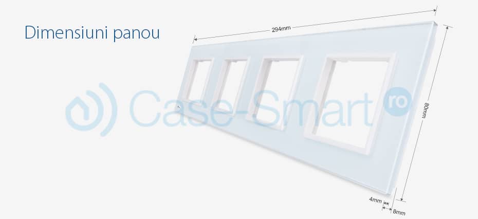 Rama priza cvadrupla Livolo din sticla — imaginea 3