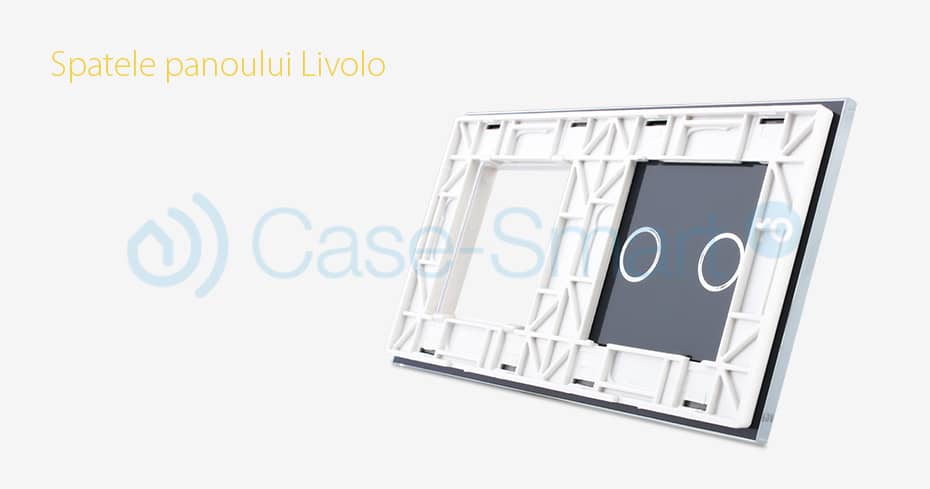 Panou intrerupator dublu cu touch + priza simpla Livolo din sticla — imaginea 4